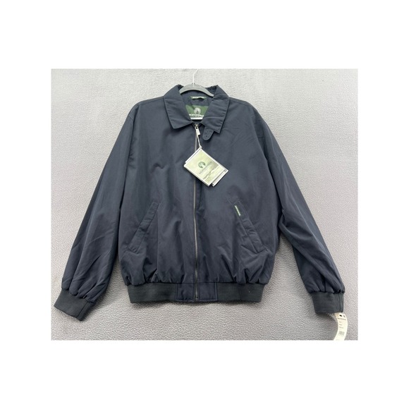 Weatherproof Other - Weatherproof Jacket Mens Sz M Microfiber Golf Bomber Navy Blue Full Zip NWT